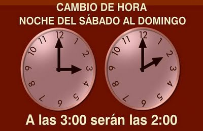 ESTA MADRUGADA RETRASAMOS LOS RELOJES UNA HORA.